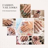 image:imageMelodySusie French Nail Stamper Nail Stamper Kit Silicone Nail Stamp Long and Short Stampers with Scrapers 4PCS Nail Stamper Tool for French Manicure DIY Home Nail Design Salon Purple8PCS Stamping Plates Silver