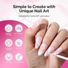 image:imageMelodySusie French Nail Stamper Nail Stamper Kit Silicone Nail Stamp Long and Short Stampers with Scrapers 4PCS Nail Stamper Tool for French Manicure DIY Home Nail Design Salon PurpleWhite