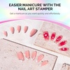 image:imageMelodySusie French Nail Stamper Nail Stamper Kit Silicone Nail Stamp Long and Short Stampers with Scrapers 4PCS Nail Stamper Tool for French Manicure DIY Home Nail Design Salon PurpleAurora