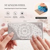 image:imageMelodySusie French Nail Stamper Nail Stamper Kit Silicone Nail Stamp Long and Short Stampers with Scrapers 4PCS Nail Stamper Tool for French Manicure DIY Home Nail Design Salon Purple3PCS Stamping Plates Silver