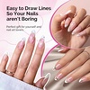 image:imageMelodySusie French Nail Stamper Nail Stamper Kit Silicone Nail Stamp Long and Short Stampers with Scrapers 4PCS Nail Stamper Tool for French Manicure DIY Home Nail Design Salon PurpleWhite