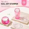 image:imageMelodySusie French Nail Stamper Nail Stamper Kit Silicone Nail Stamp Long and Short Stampers with Scrapers 4PCS Nail Stamper Tool for French Manicure DIY Home Nail Design Salon PurplePink