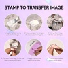 image:imageMelodySusie French Nail Stamper Nail Stamper Kit Silicone Nail Stamp Long and Short Stampers with Scrapers 4PCS Nail Stamper Tool for French Manicure DIY Home Nail Design Salon PurplePurple