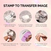 image:imageMelodySusie French Nail Stamper Nail Stamper Kit Silicone Nail Stamp Long and Short Stampers with Scrapers 4PCS Nail Stamper Tool for French Manicure DIY Home Nail Design Salon PurplePink