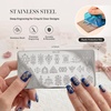 image:imageMelodySusie French Nail Stamper Nail Stamper Kit Silicone Nail Stamp Long and Short Stampers with Scrapers 4PCS Nail Stamper Tool for French Manicure DIY Home Nail Design Salon Purple8PCS Stamping Plates Silver