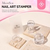 image:imageMelodySusie French Nail Stamper Nail Stamper Kit Silicone Nail Stamp Long and Short Stampers with Scrapers 4PCS Nail Stamper Tool for French Manicure DIY Home Nail Design Salon PurpleClear