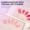 image:imageMelodySusie French Nail Stamper Nail Stamper Kit Silicone Nail Stamp Long and Short Stampers with Scrapers 4PCS Nail Stamper Tool for French Manicure DIY Home Nail Design Salon PurplePurple