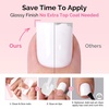image:imageMelodySusie French Tips Press On ToenailsSharp Square 300Pcs 15 Sizes X PreDesigned High Gloss Berry Pink Soft Gel Full Cover Acrylic Fake Nails ExtensionLonglastingampReusableWomen DIYampSalon UsePure White Square