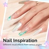 image:imageMelodySusie Galaliver Green Glitter Gel Nail Polish 15ML Sparkly Bright Green Shimmer Gel Polish Soak Off UV LED Cured Long Lasting Gift for Women DIY Nail Design Nail Art Manicure X08White Aurora Green ShimmerG2302