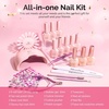 image:imageMelodySusie Gel Nail Polish Kit with UV Light PART06F Popular Color Gel with Builder and Baser ampGlossy Top Coat Soak Off Includes Nail Art Tools Nail Art Gift for Women amp GirlsAPink Nude Set