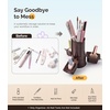image:imageMelodySusie GelCarousel for Nail Polish Bottle Holder and Nail Art Tools Organizer 360 Rotating Storage Container with 3Pcs Detachable Silcone Gel Polish Holder PinkOnly BoxBrown