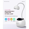 image:imageMelodySusie Gooseneck Cordless UV Nail Lamp with Adjustable Light Angle PArtM2 Rechargeable Fast Curing Nail Dryer with 4 Timers Cures All Gels Especially Rhinestone Glue Cat Eye amp Nail TipWhite