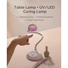 image:imageMelodySusie Gooseneck Cordless UV Nail Lamp with Adjustable Light Angle SPro09M 2in1 Rechargeable Fast Curing Nail Dryer Cures All Gels Especially Rhinestone Glue amp Liner Gel PolishMatte Pink Nail Art Lamp