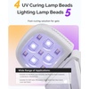 image:imageMelodySusie Handheld UV Light for Gel Nails with Stand Mini Portable Cordless Nail Lamp with LCD Display EyeProtective Cover Flash Curing for Glue WhiteWhite