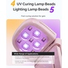 image:imageMelodySusie Handheld UV Light for Gel Nails with Stand Mini Portable Cordless Nail Lamp with LCD Display EyeProtective Cover Flash Curing for Glue WhitePink