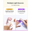 image:imageMelodySusie Handheld UV Light for Gel Nails with Stand Mini Portable Cordless Nail Lamp with LCD Display EyeProtective Cover Flash Curing for Glue WhitePink