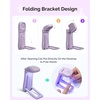 image:imageMelodySusie Handheld UV Light for Gel Nails with Stand Mini Portable Cordless Nail Lamp with LCD Display EyeProtective Cover Flash Curing for Glue WhitePurple