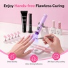 image:imageMelodySusie Handheld UV Light for Gel Nails with Stand and Nail Rhinestone Glue Set White Mini Portable Cordless Nail Lamp with LCD Display Flash Cure Nail Dryer for Nail Art Design DIY at HomePurple with Stand