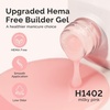 image:imageMelodySusie Hema Free Clear Builder Nail Gel for Nails Thickening Tpo Free 05 Fl Oz Soak Off UV Extension Gel Nail Art Design Salon DIY Manicure at Home for WomenMilky Pink Builder H1402