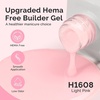 image:imageMelodySusie Hema Free Clear Builder Nail Gel for Nails Thickening Tpo Free 05 Fl Oz Soak Off UV Extension Gel Nail Art Design Salon DIY Manicure at Home for WomenLight Pink Builder H1608