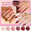image:imageMelodySusie Highly Pigmented Gel Nail Polish Set 056 floz TiltandStand Bottle HEMA Free PlantBased Formula 6 Colors Macarons Soak Off UV LED Manicure Kit Gift BoxMocha Brown Dark RedACrimberry Spark 6PCS