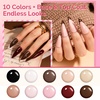 image:imageMelodySusie Highly Pigmented Gel Nail Polish Set10 Classic Nude Colors with 2 Top amp Base Coat TPO amp HEMA Free PlantBased Formula 165ml TiltandStand Bottle Gift for Nail Art at Home