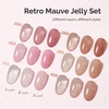 image:imageMelodySusie Jelly Gel Nail Polish Set6 Transparent ColorsMilky or Jelly TextureAutumn and Winter Dark Colors Soak Off UV LED Light Cure or Salon Manicure and Nail Art DIY at HomeRetro Mauve Jelly Set 15ML