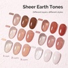 image:imageMelodySusie Jelly Gel Nail Polish Set6 Transparent ColorsMilky or Jelly TextureAutumn and Winter Dark Colors Soak Off UV LED Light Cure or Salon Manicure and Nail Art DIY at HomeSheer Earth Tones 15ML