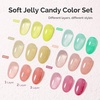 image:imageMelodySusie Jelly Gel Nail Polish Set6 Transparent ColorsMilky or Jelly TextureAutumn and Winter Dark Colors Soak Off UV LED Light Cure or Salon Manicure and Nail Art DIY at HomeSoft Jelly Candy Color Set