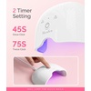 image:imageMelodySusie Mini Cordless UV Nail Lamp PART06G Rechargeable Portable LED UV Light with Smart Sensor 4Finger Curing for All Soft Gels Especially HalfCured Gel Base Coat amp Top Coat WhiteWhite