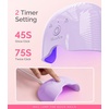 image:imageMelodySusie Mini Cordless UV Nail Lamp PART06G Rechargeable Portable LED UV Light with Smart Sensor 4Finger Curing for All Soft Gels Especially HalfCured Gel Base Coat amp Top Coat WhitePurple