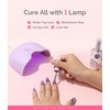 image:imageMelodySusie Mini Cordless UV Nail Lamp PART06G Rechargeable Portable LED UV Light with Smart Sensor 4Finger Curing for All Soft Gels Especially HalfCured Gel Base Coat amp Top Coat WhitePurple