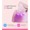 image:imageMelodySusie Mini Cordless UV Nail Lamp PART06G Rechargeable Portable LED UV Light with Smart Sensor 4Finger Curing for All Soft Gels Especially HalfCured Gel Base Coat amp Top Coat WhitePink