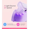 image:imageMelodySusie Mini Cordless UV Nail Lamp PART06G Rechargeable Portable LED UV Light with Smart Sensor 4Finger Curing for All Soft Gels Especially HalfCured Gel Base Coat amp Top Coat WhitePurple