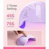 image:imageMelodySusie Mini Cordless UV Nail Lamp PART06G Rechargeable Portable LED UV Light with Smart Sensor 4Finger Curing for All Soft Gels Especially HalfCured Gel Base Coat amp Top Coat WhiteRechargeablePurple