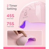 image:imageMelodySusie Mini Cordless UV Nail Lamp PART06G Rechargeable Portable LED UV Light with Smart Sensor 4Finger Curing for All Soft Gels Especially HalfCured Gel Base Coat amp Top Coat WhiteRechargeablePink