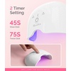 image:imageMelodySusie Mini Cordless UV Nail Lamp PART06G Rechargeable Portable LED UV Light with Smart Sensor 4Finger Curing for All Soft Gels Especially HalfCured Gel Base Coat amp Top Coat WhiteRechargeableWhite