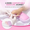 image:imageMelodySusie Nail Arm Rest Soft PU Leather Wrist Support Cushion Portable Hand Rest for Acrylic Gel Nail Art EasyClean for Home Salon Travel PinkPink