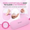 image:imageMelodySusie Nail Arm Rest Soft PU Leather Wrist Support Cushion Portable Hand Rest for Acrylic Gel Nail Art EasyClean for Home Salon Travel PinkPink