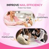 image:imageMelodySusie Nail Arm Rest Soft PU Leather Wrist Support Cushion Portable Hand Rest for Acrylic Gel Nail Art EasyClean for Home Salon Travel PinkPink