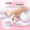 image:imageMelodySusie Nail Arm Rest Soft PU Leather Wrist Support Cushion Portable Hand Rest for Acrylic Gel Nail Art EasyClean for Home Salon Travel PinkWhite