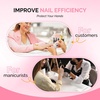 image:imageMelodySusie Nail Arm Rest Soft PU Leather Wrist Support Cushion Portable Hand Rest for Acrylic Gel Nail Art EasyClean for Home Salon Travel PinkWhite