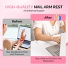 image:imageMelodySusie Nail Arm Rest Soft PU Leather Wrist Support Cushion Portable Hand Rest for Acrylic Gel Nail Art EasyClean for Home Salon Travel PinkWhite