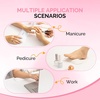 image:imageMelodySusie Nail Arm Rest Soft PU Leather Wrist Support Cushion Portable Hand Rest for Acrylic Gel Nail Art EasyClean for Home Salon Travel PinkWhite