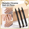 image:imageMelodySusie Nail Art Pens Set 12 Colors 07MM Nail Polish Pens for Nail Art Nail Dotting Tool Drawing Pen for Nail Design Manicure Nail Pens for Salon and DIY at Home3PCS 07MM Chrome Metallic