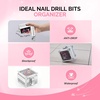 image:imageMelodySusie Nail Drill Bits Holder 25 Holes Case Portable Dustproof Displayer Organizer Container Nail Tech Professional Nail Art Tool Travel Salon Home Silver Drill Bits Not IncludedSilver