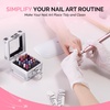 image:imageMelodySusie Nail Drill Bits Holder 25 Holes Case Portable Dustproof Displayer Organizer Container Nail Tech Professional Nail Art Tool Travel Salon Home Silver Drill Bits Not IncludedSilver