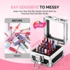 image:imageMelodySusie Nail Drill Bits Holder 25 Holes Case Portable Dustproof Displayer Organizer Container Nail Tech Professional Nail Art Tool Travel Salon Home Silver Drill Bits Not IncludedBlack
