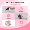 image:imageMelodySusie Nail Drill Bits Holder 25 Holes Case Portable Dustproof Displayer Organizer Container Nail Tech Professional Nail Art Tool Travel Salon Home Silver Drill Bits Not IncludedAurora