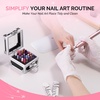 image:imageMelodySusie Nail Drill Bits Holder 25 Holes Case Portable Dustproof Displayer Organizer Container Nail Tech Professional Nail Art Tool Travel Salon Home Silver Drill Bits Not IncludedBlack